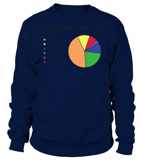 Things I will never do pie chart Women's Sweatshirt