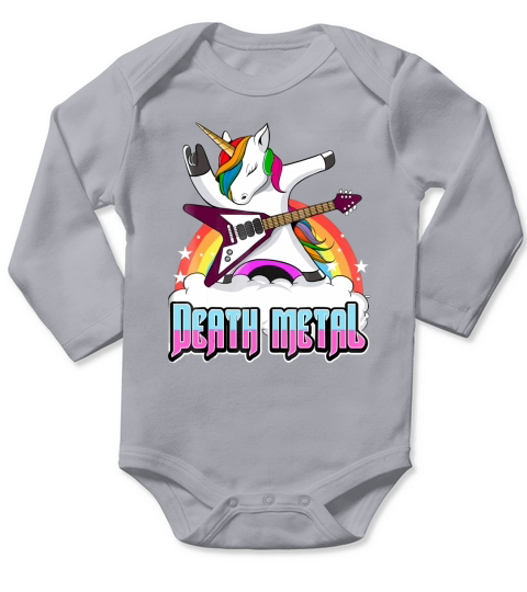 Funny Heavy Metal Unicorn Long Sleeve Baby One-Piece