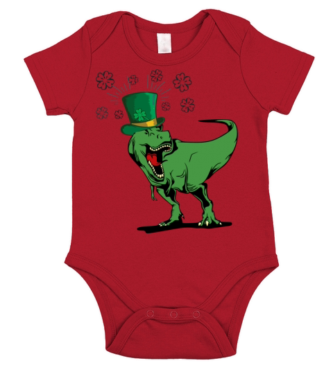 Trex Funny Happy St PatrickS Day Dinosaur Lover Short Sleeve Baby One-Piece