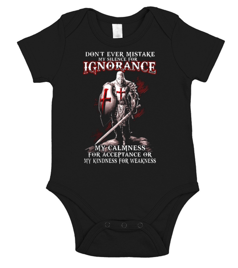 Silence For Ignorance - Knights Templar Short Sleeve Baby One-Piece