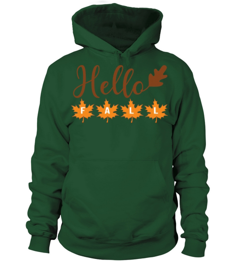 Hello Fall with acorn leaf and maple leaves Men's Hoodie