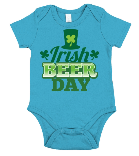 IRISH BEER DAY beers shamrock hat St Patricks day Short Sleeve Baby One-Piece