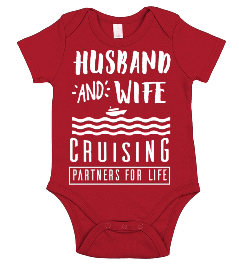 Husband And Wife Cruising Partners For Life Short Sleeve Baby One-Piece