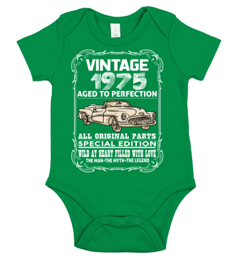VINTAGE 1975-AGED TO PERFECTION Short Sleeve Baby One-Piece