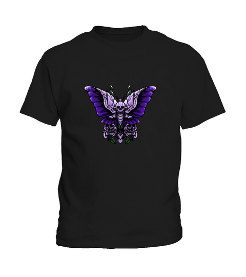 Purple Skull Butterfly Kids T-Shirt