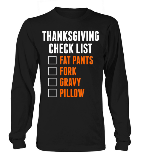 Thanksgiving Check List Women's Long Sleeve