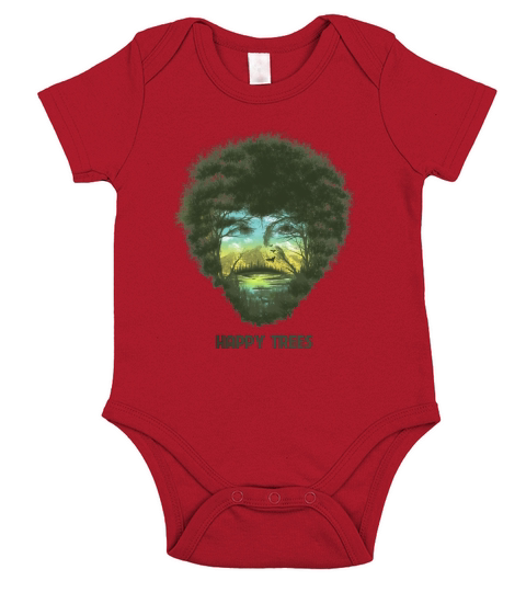 Vintage Bob Ross Happy Trees Multipe Exposure Short Sleeve Baby One-Piece