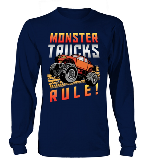 Retro Vintage Monster Trucks Rule Women's Long Sleeve