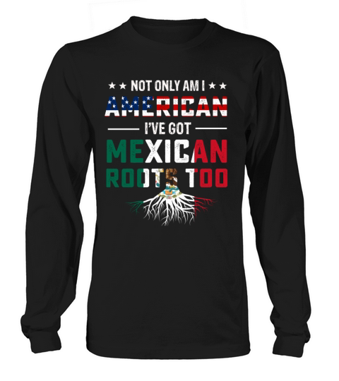 Mexican American roots flag T-shirt Women's Long Sleeve