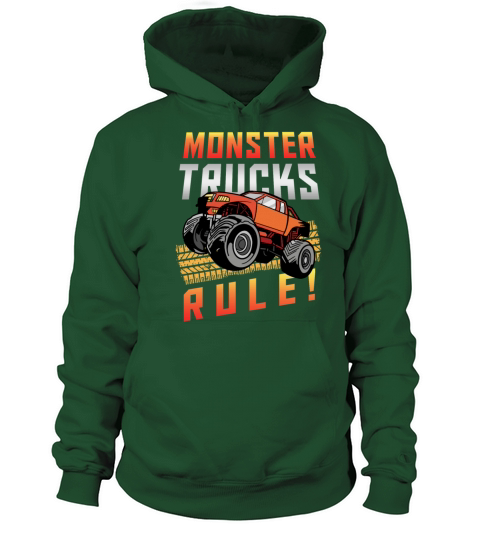 Retro Vintage Monster Trucks Rule Men's Hoodie