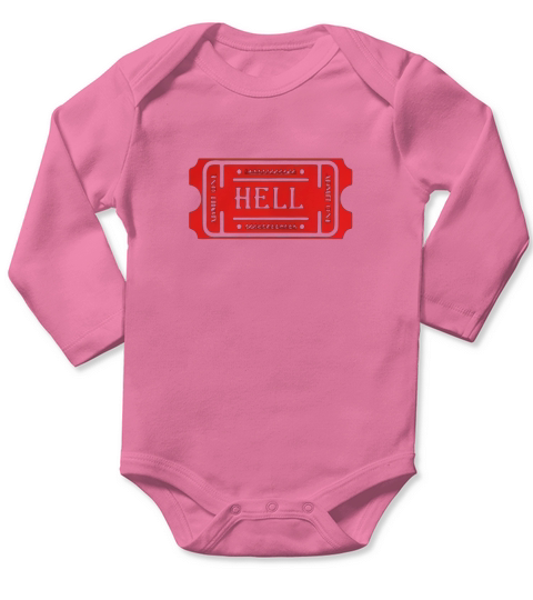 Admit One Hell Ticket Halloween T-Shirt Long Sleeve Baby One-Piece