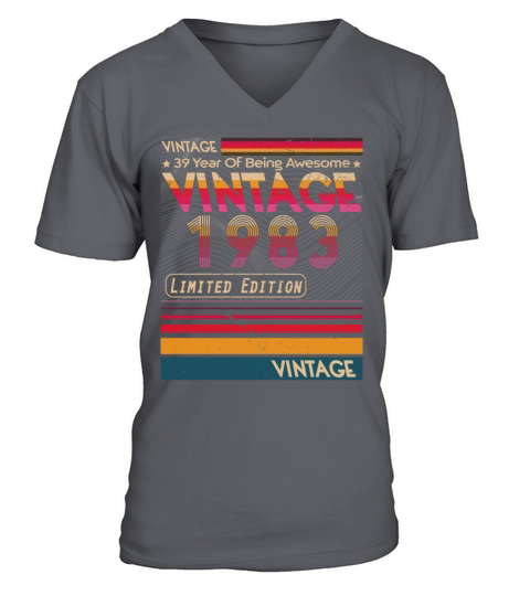 Vintage 1983 39th Birthday Limited Edition Gift Men's V-Neck T-shirt