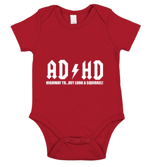 ADHD Highway To Hey Look A Squirrel Short Sleeve Baby One-Piece