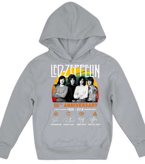 50th Anniversary Led Zeppelin 1968-2018 Signatures shirt Kids Hoodie