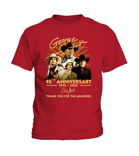 George Strait 45th Anniversary 1975 2020 Thank You For The Memories Signature Kids T-Shirt