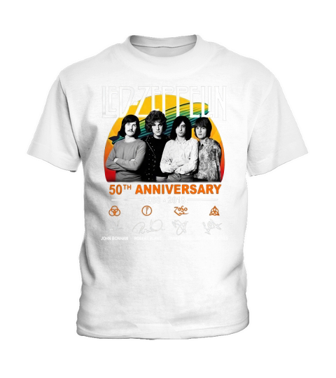 50th Anniversary Led Zeppelin 1968-2018 Signatures shirt Kids T-Shirt