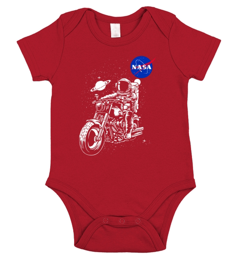 NASA Astronaut Motorcycle Rider in the Galaxy Short Sleeve Baby One-Piece