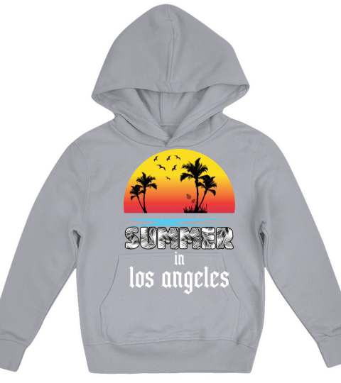 Summer in los angeles beach holiday palm trees Kids Hoodie