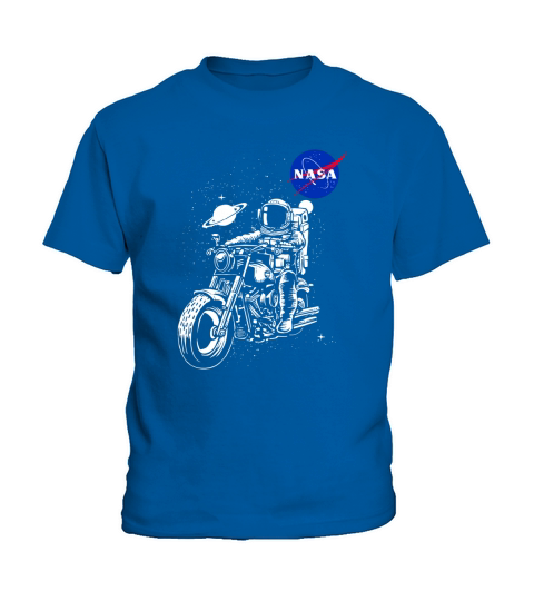 NASA Astronaut Motorcycle Rider in the Galaxy Kids T-Shirt
