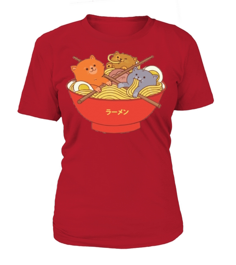 Ramen and Cat Funny Women's T-Shirt