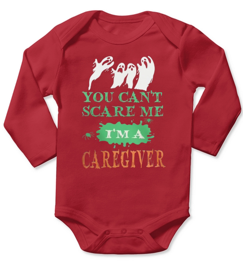 HALLOWEEN GHOST - i am a Caregiver Long Sleeve Baby One-Piece