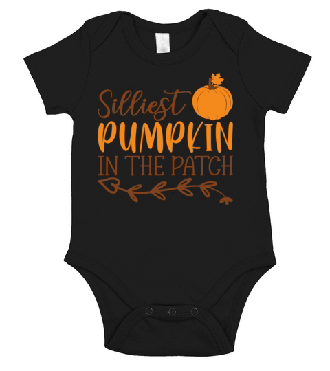 Silliest pumpkin in the patch orange Pumpkin Short Sleeve Baby One-Piece
