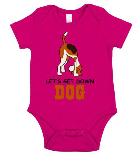 Lets Get down dog Pet Animal Lover Funny for Girl Short Sleeve Baby One-Piece