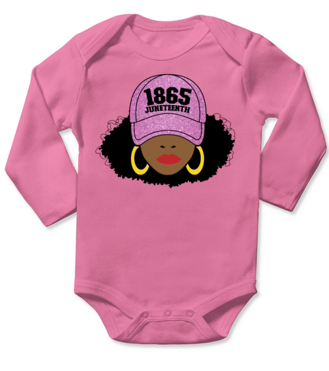 Juneteenth 1865 Black Freedom Afro Womens Long Sleeve Baby One-Piece