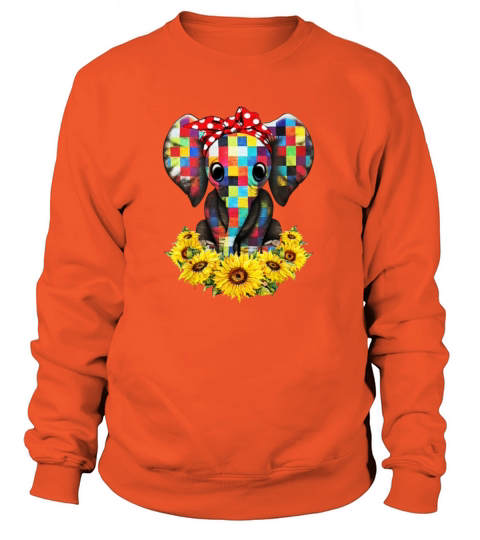 Autism Awareness Elephant Sunflower Women's Sweatshirt