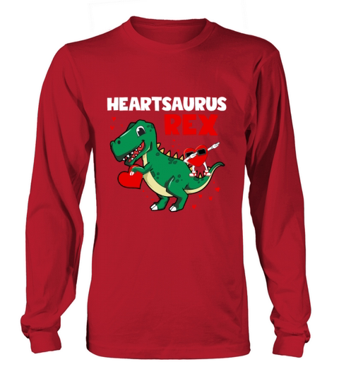 Valentines Day Heartsaurus Rex Dab Dance Heart Long sleeved Unisex