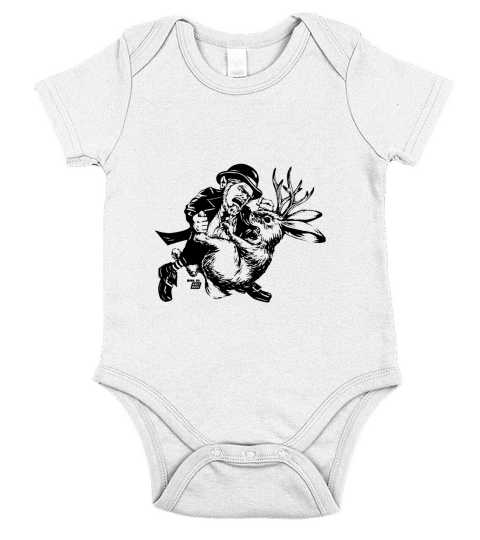 Ames Bros Leprechaun vs Jackelope T-Shirt Short Sleeve Baby One-Piece