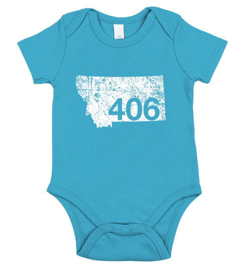 Montana Area Code 406 Shirt, Cute Hometown Souvenir Gift Short Sleeve Baby One-Piece