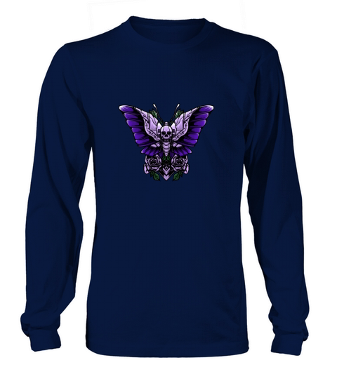 Purple Skull Butterfly Men's Long Sleeve