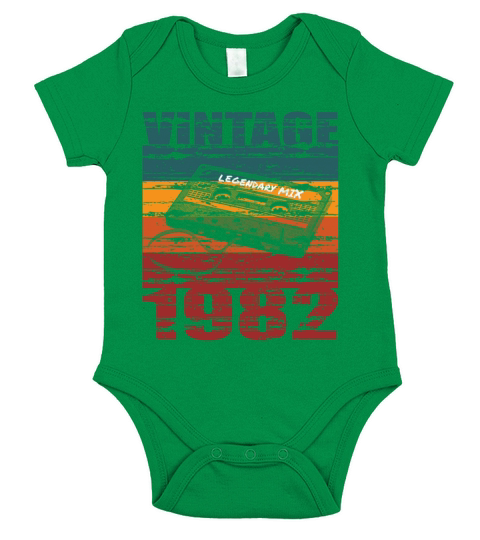 40th birthday vintage 1982 legendary mix Short Sleeve Baby One-Piece