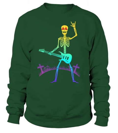 Colorful Skeleton playing Guitar Women's Sweatshirt