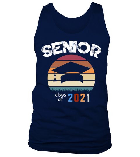 Senior Class Of 2021 Vintage Retro Graduation Gift Men's Tank Top
