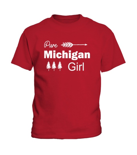 Pure Michigan Girl Arrow and Trees Kids T-Shirt