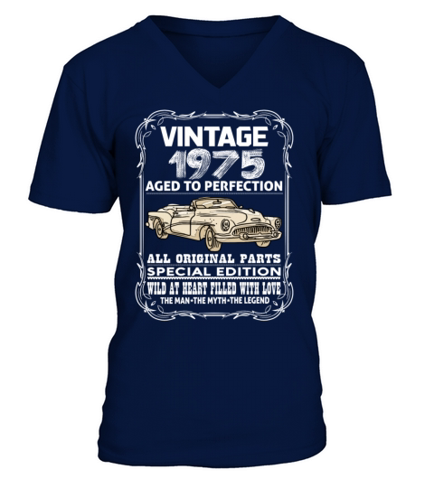 VINTAGE 1975-AGED TO PERFECTION Men's V-Neck T-shirt