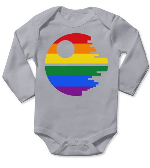 Rainbow Death Star Long Sleeve Baby One-Piece
