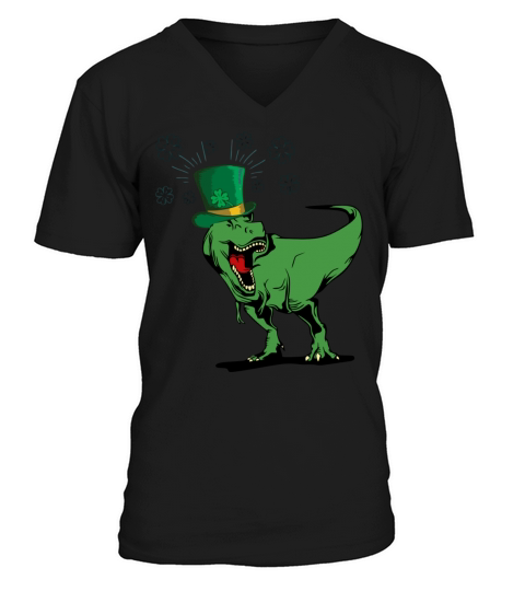 Trex Funny Happy St PatrickS Day Dinosaur Lover Men's V-Neck T-shirt