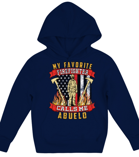 My Favorite Firefighter Calls Me Abuelo Kids Hoodie