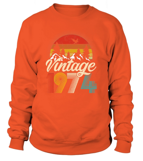 45th Birthday Gifts - Vintage 1974 T Shirt Hiking Women's Sweatshirt