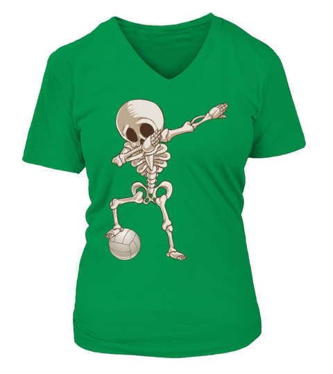 Volleyball Skeleton Dabbing Women's V-Neck T-shirt