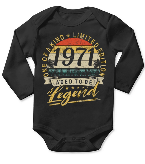 50th birthday vintage 1971 legend retro vintage Long Sleeve Baby One-Piece