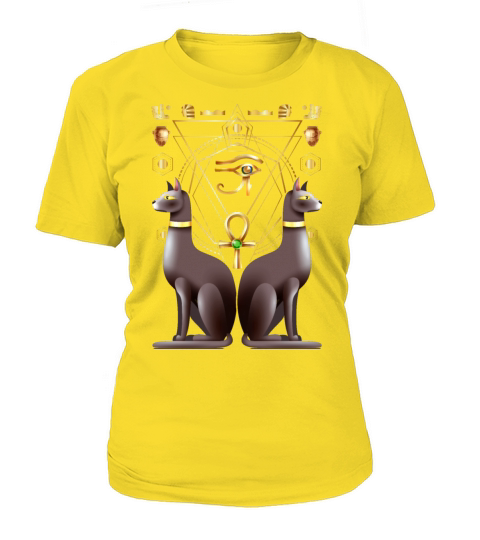 Egyptian Cat Horus Eye Ankh Sacred Geometry Women's T-Shirt