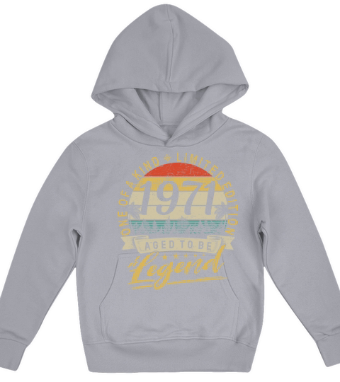 50th birthday vintage 1971 legend retro vintage Kids Hoodie