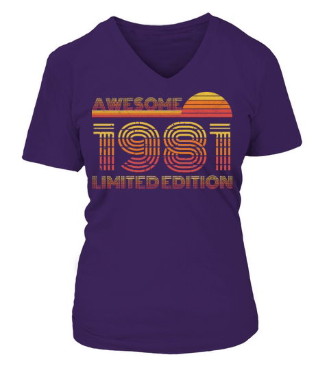 Vintage 1981 gift Women's V-Neck T-shirt
