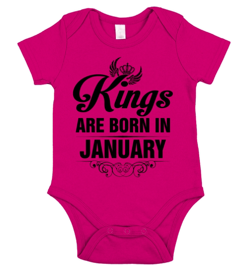 Kings Are Born In January Tshirt Short Sleeve Baby One-Piece