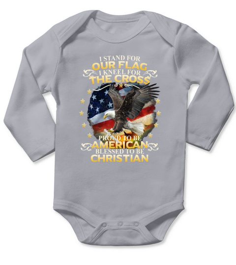 I stand For Our Flag I Kneel For The Cross t-shirt Long Sleeve Baby One-Piece