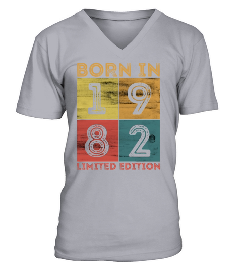 40th Birthday Born In 1982 Limited Edition Vintage Men's V-Neck T-shirt